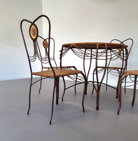Medaillon garden set wrought iron italy 1970