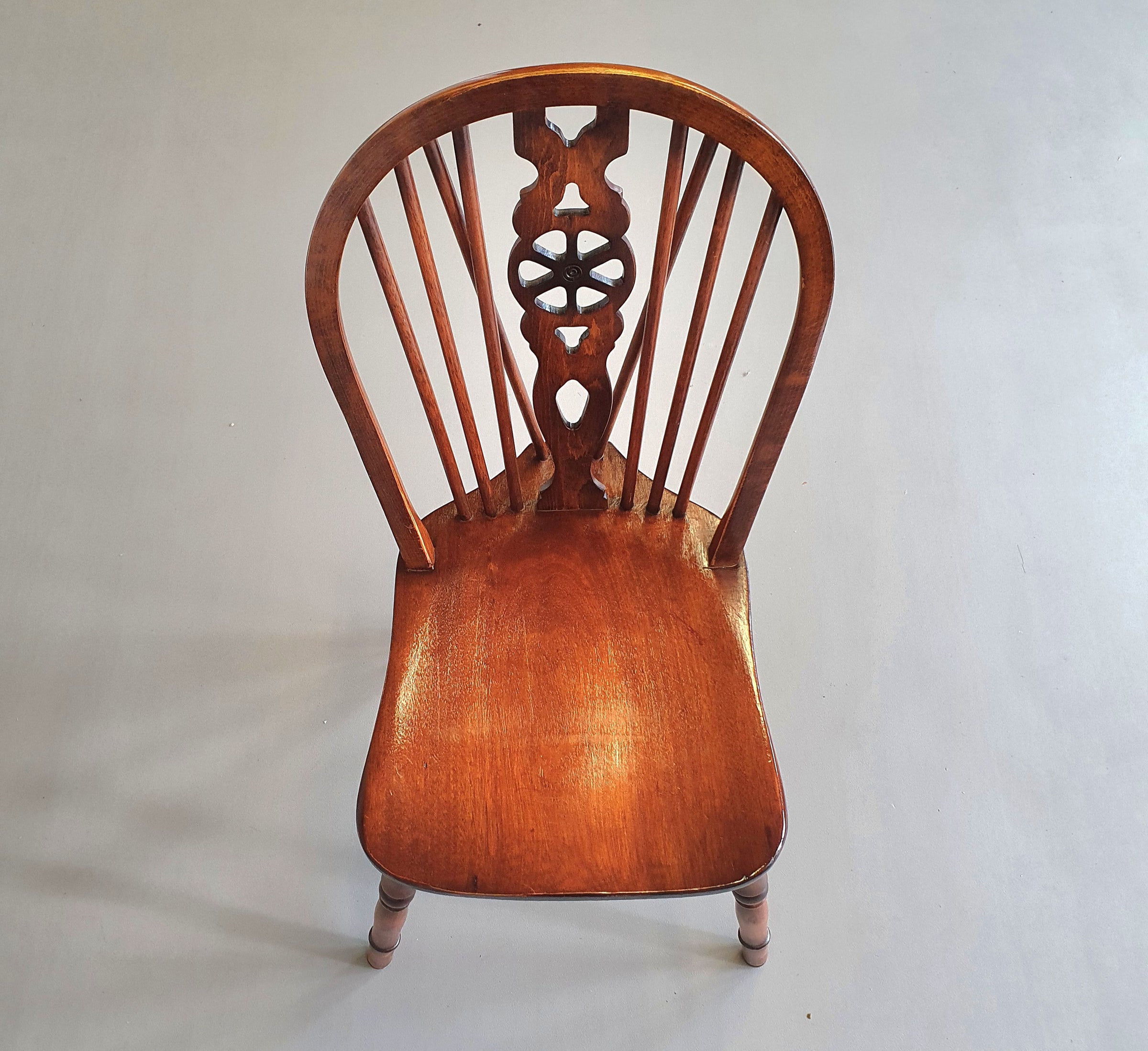 4 x wheelback / Windsor chairs / marked