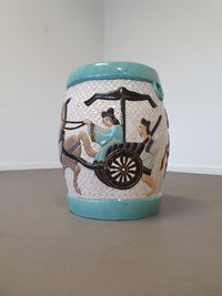 Set of 2 porcelain Chinoiserie garden stools