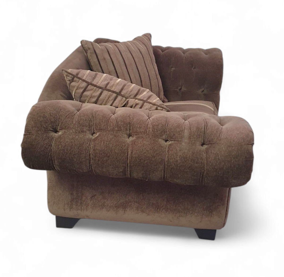Large weighty love seat with the original matching cushions.
Marked "Handmade in Holland"