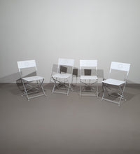 4 x solid metal folding chairs 80s