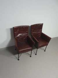 2 x Montis chaplin / 1 x Montis Charlie brown leather. With crocodile pressed print.