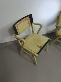 Set of Mid Century decorated coupling chairs 50s