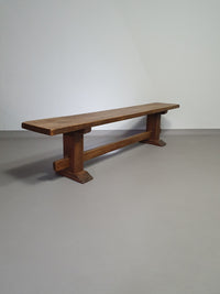 2 brutalist oak benches