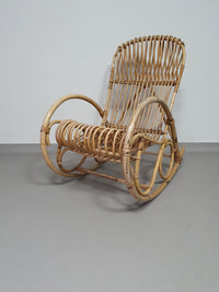 rotan/bamboe schommelstoelen rohe noordwolde jaren 70