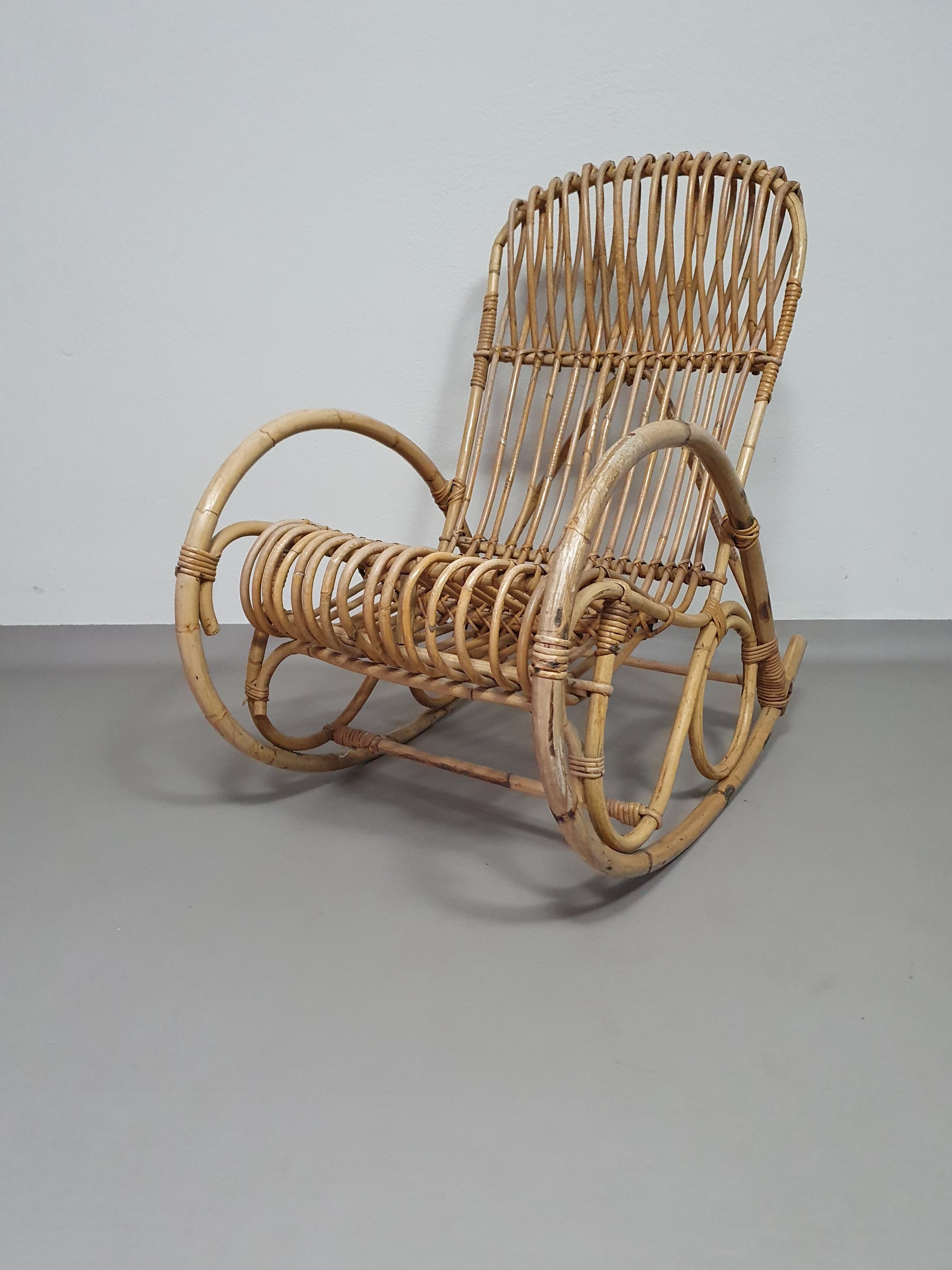 rotan/bamboe schommelstoelen rohe noordwolde jaren 70
