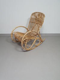 rotan/bamboe schommelstoelen rohe noordwolde jaren 70