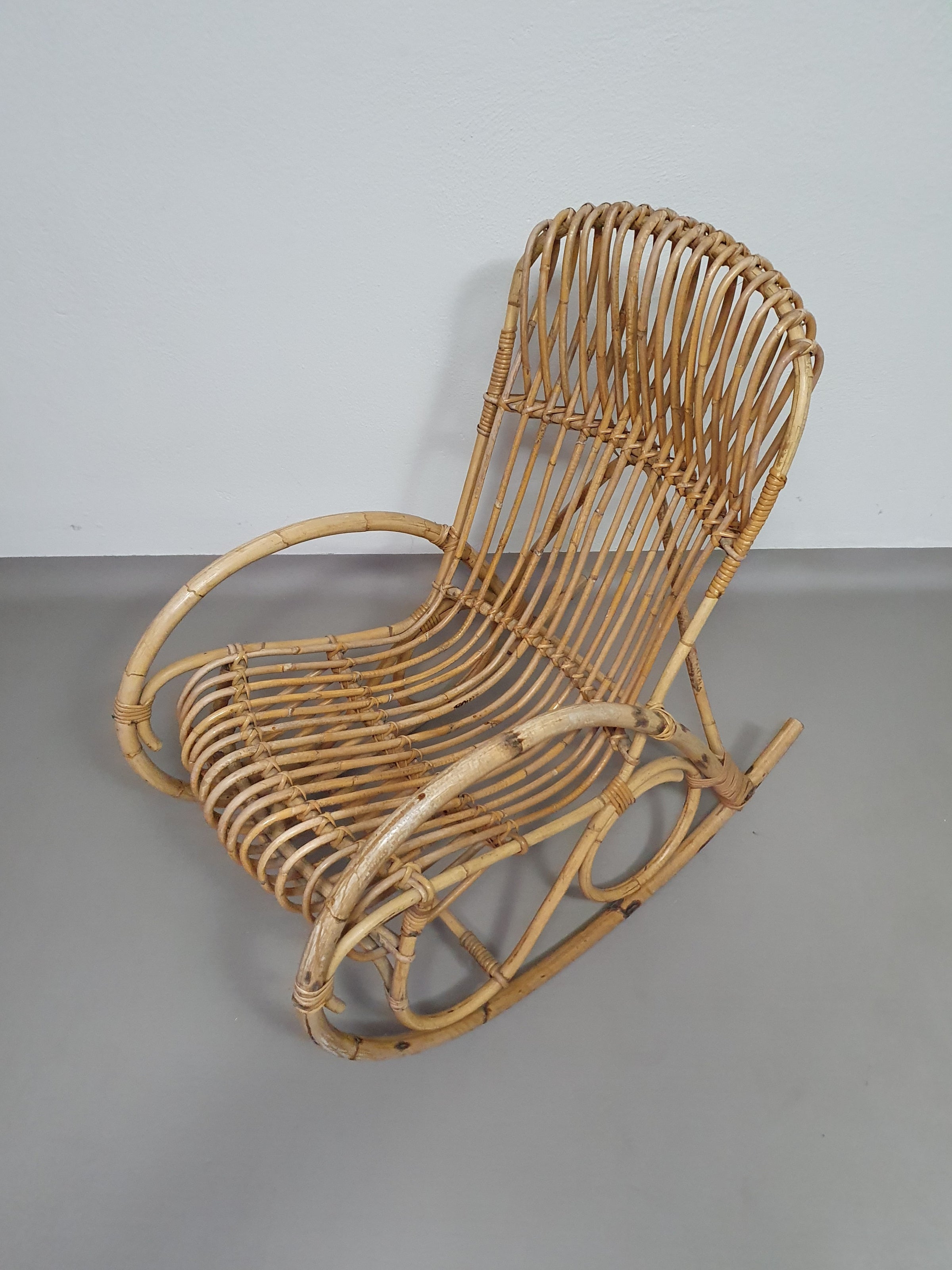 rotan/bamboe schommelstoelen rohe noordwolde jaren 70
