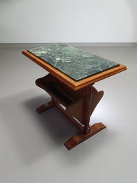 Magazine holder with green marble top 1960's.