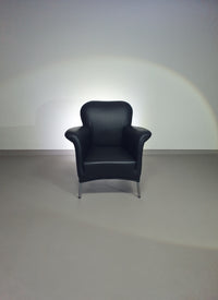 3 x rare Fauteuil/ model Turn /black leather / Bert Plantagie in mint condition.
