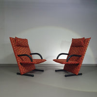 2 post modern t-line armchairs