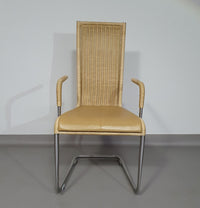 SET OF 4 'B25' WICKER DINING CHAIRS BY AXEL BRUCHHÄUSER FOR TECTA, GERMANY 1980S