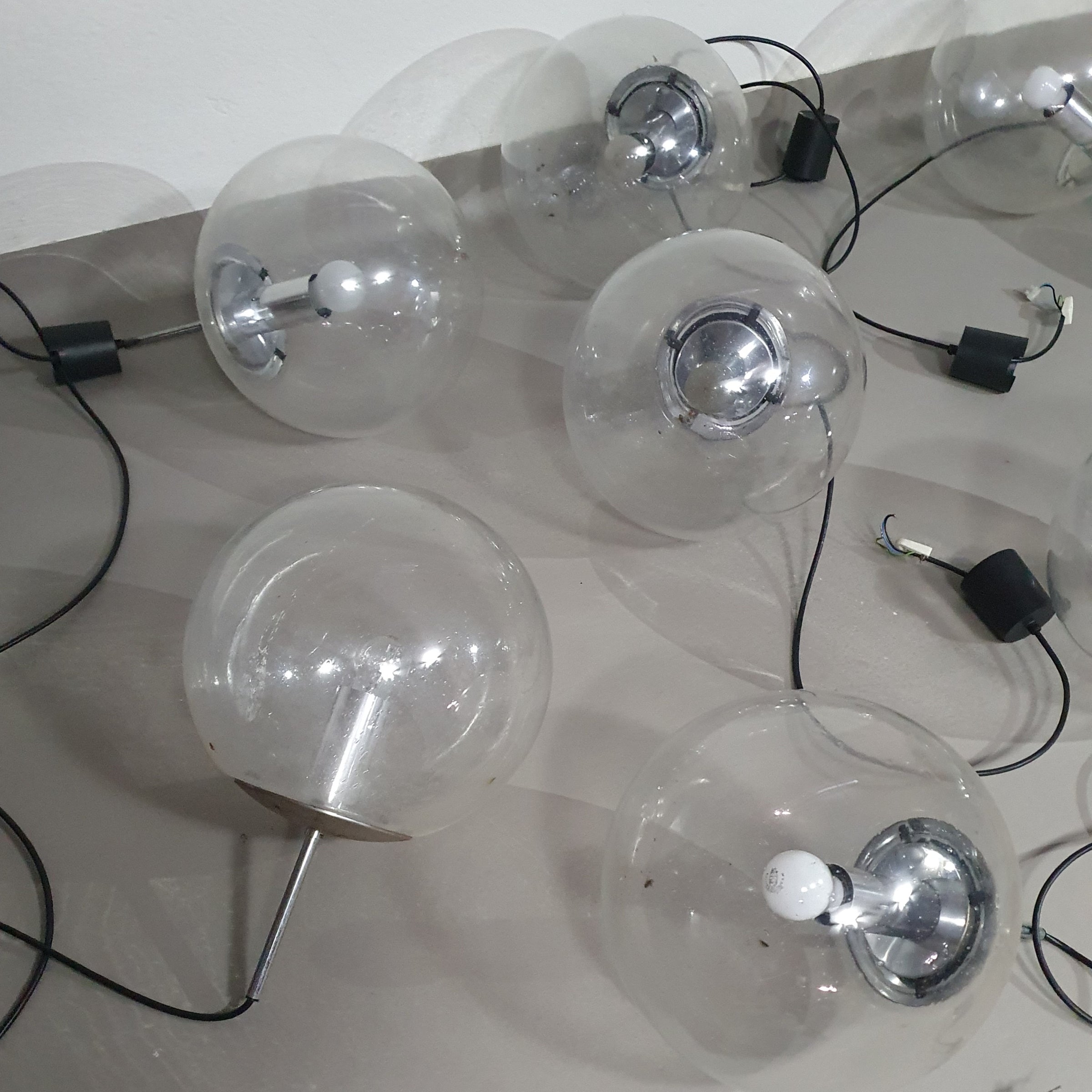 10 Large ball pendants by Glashütte Limburg model 4103 - 1960s