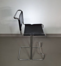 4 x Italian bar stool by Stendig of steel tube and leather 1960s.