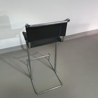 4 x Italian bar stool by Stendig of steel tube and leather 1960s.