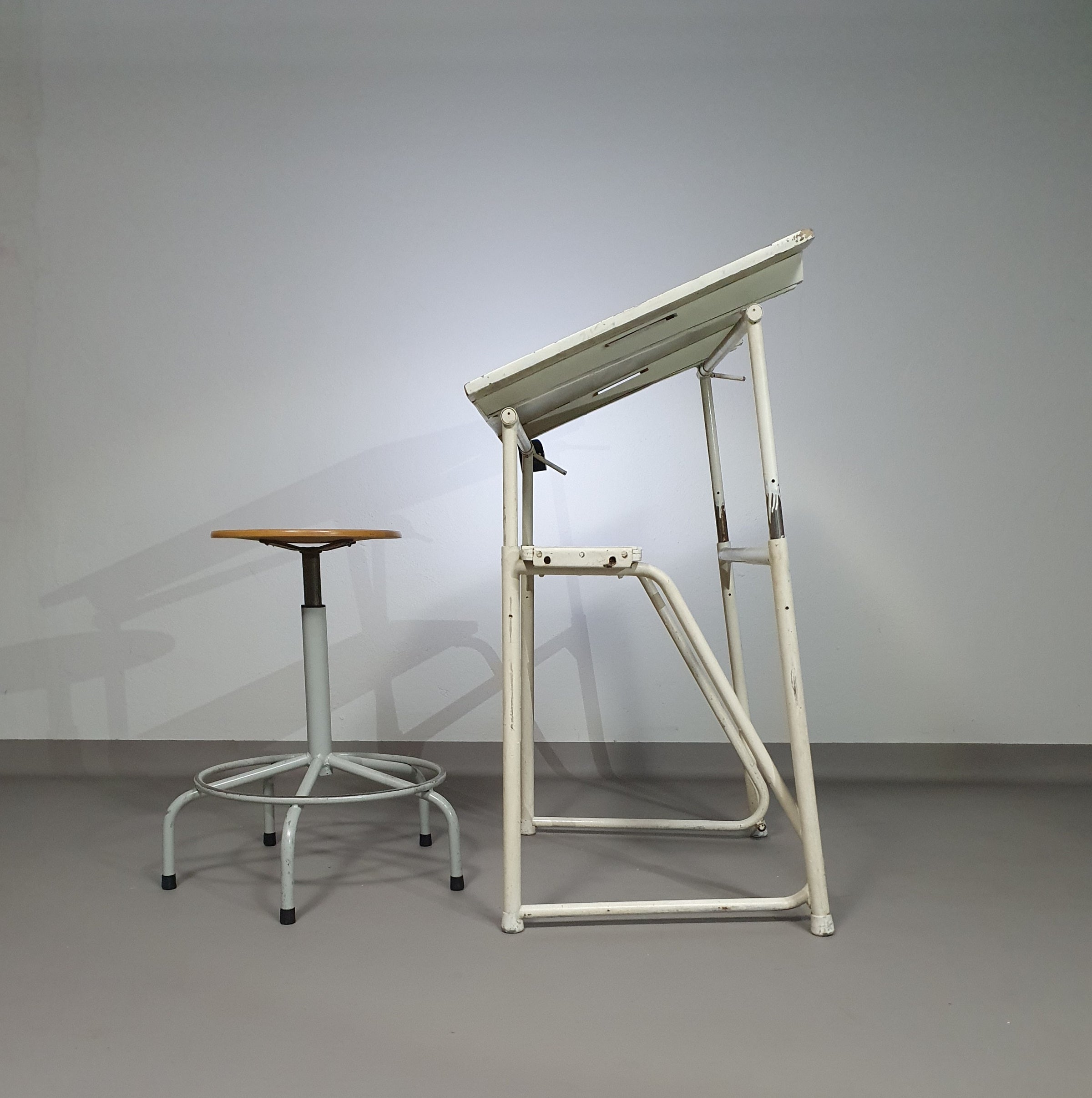 Industrial adjustable desk drawing table