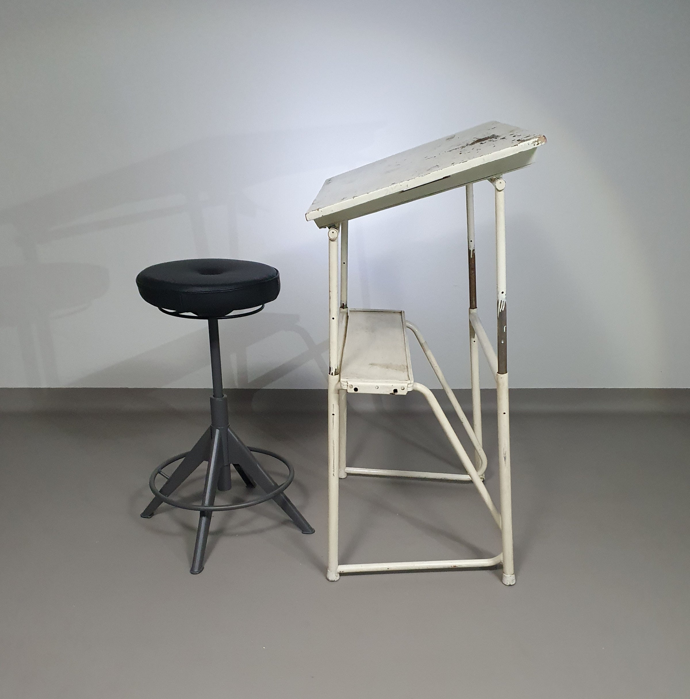 Industrial adjustable desk drawing table