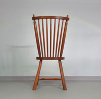 De Ster Geldermalsen Spindle Back dining chair 6 x in solid Oak. With a small carved decoration in the back rest.
1960s