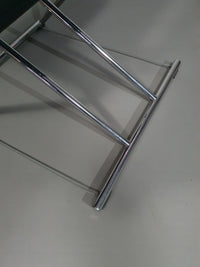 2 x 1986 Mark Singer EUROKA Leather/Chrome Campaign Folding Chair Glider MOMA Modern