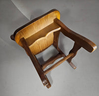 4 x Brutalist oak dining chairs / 60's