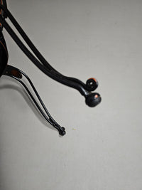 4 x Italian / Stella Del Mo ile / Postmodern / turnable / wrought iron dining chairs / leather seats