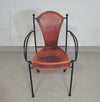 24 chairs in leather and solid wrought iron