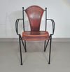 24 chairs in leather and solid wrought iron