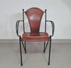 24 chairs in leather and solid wrought iron