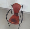 24 chairs in leather and solid wrought iron