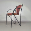 24 chairs in leather and solid wrought iron