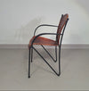 24 chairs in leather and solid wrought iron