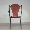 24 chairs in leather and solid wrought iron
