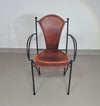 24 chairs in leather and solid wrought iron