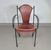 24 chairs in leather and solid wrought iron