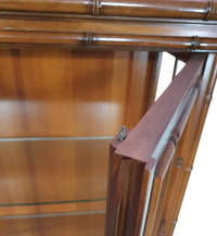 Faux bamboo cabinet by Jonathan Adler / glass layers / 1980s