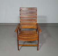 Mid-Century garden folding chairs. Set of 2. High back /  lowback