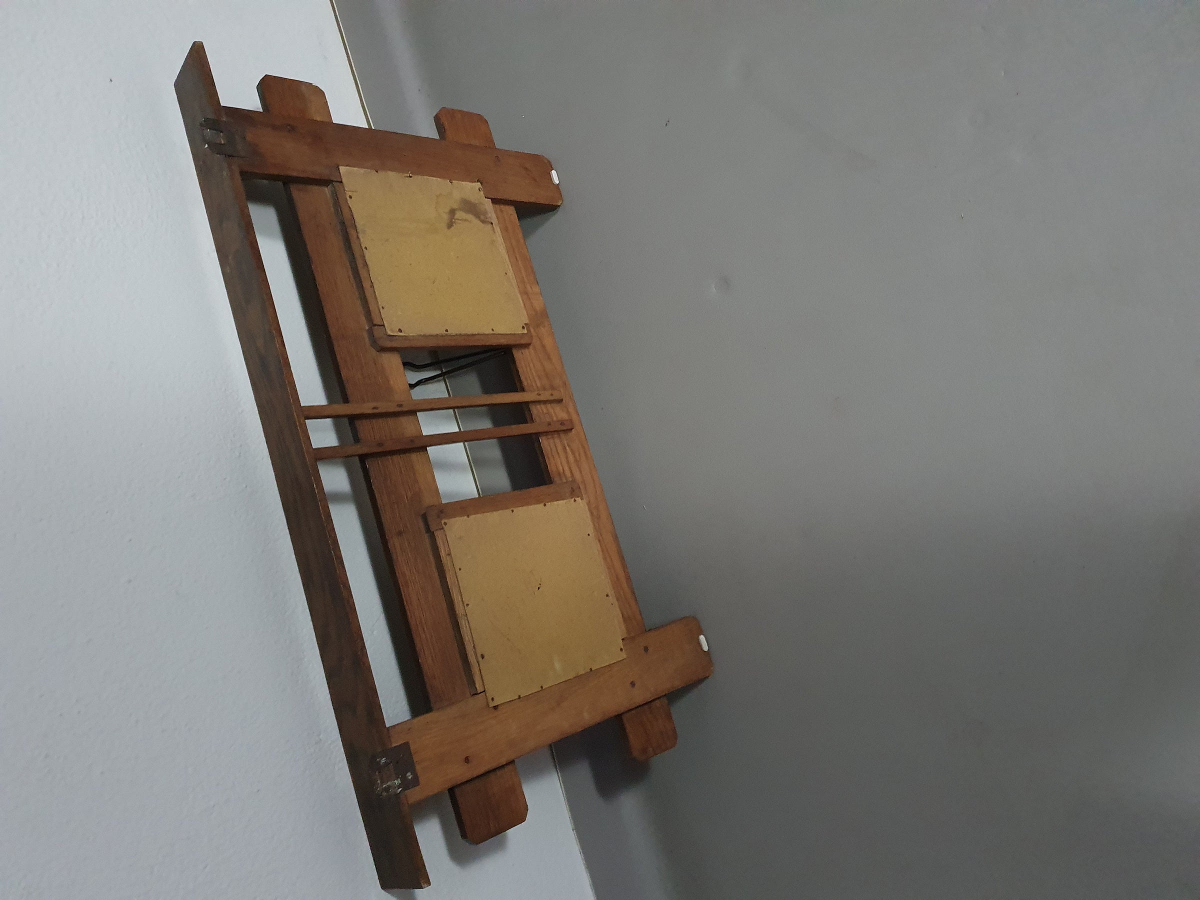 Art Nouveau wall coat rack with Tiles by Meissen / Germany