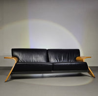Harvink Mazurka black leather sofa 1980s