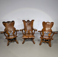 4 x grote eikenhouten klauwfauteuils jaren 60
 70x70x90cm