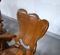 4 x grote eikenhouten klauwfauteuils jaren 60
 70x70x90cm