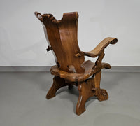 4 x grote eikenhouten klauwfauteuils jaren 60
 70x70x90cm