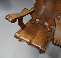 4 x grote eikenhouten klauwfauteuils jaren 60
 70x70x90cm
