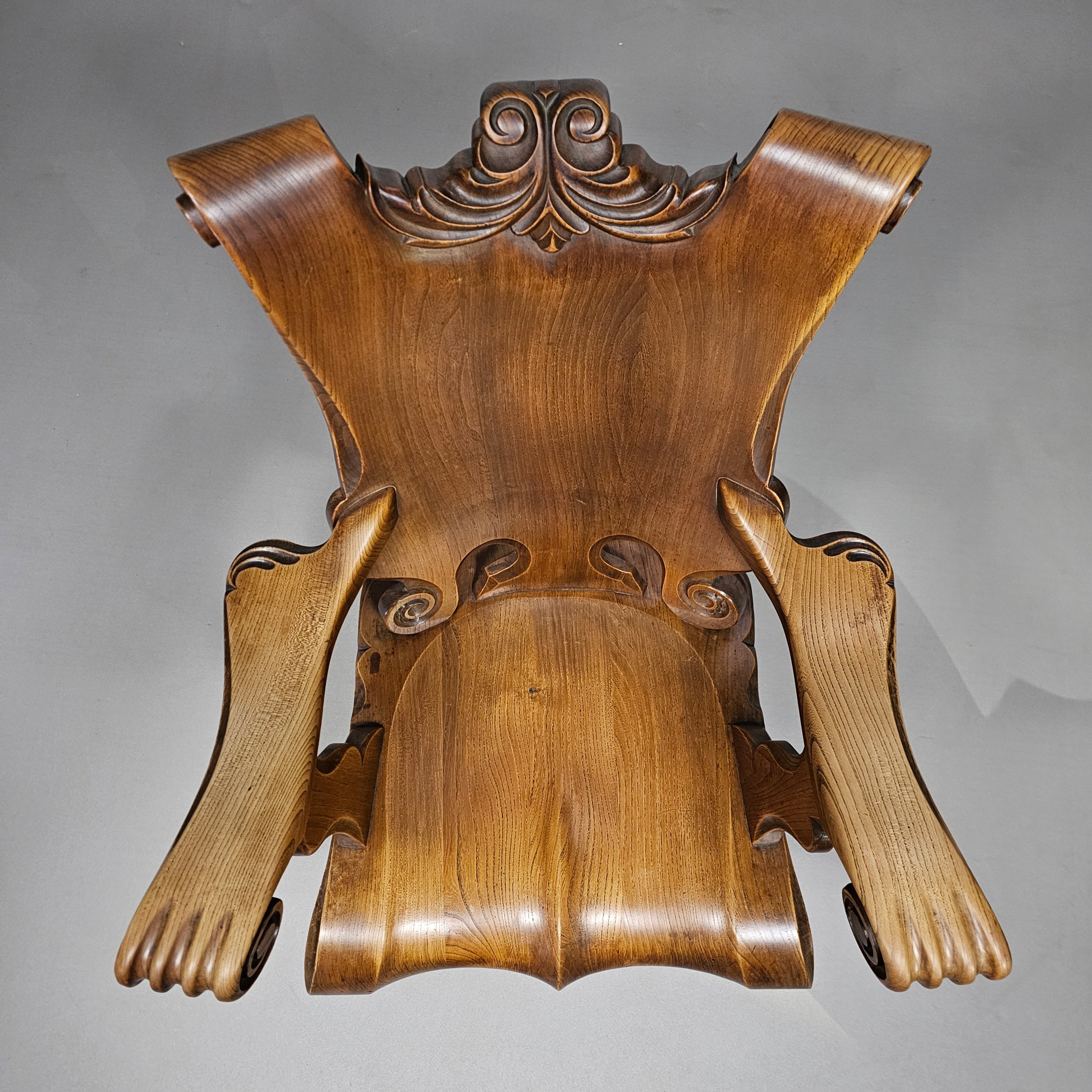 4 x grote eikenhouten klauwfauteuils jaren 60
 70x70x90cm