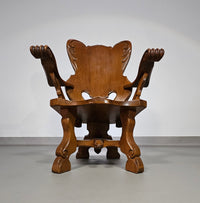 4 x grote eikenhouten klauwfauteuils jaren 60
 70x70x90cm