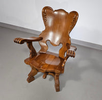 4 x grote eikenhouten klauwfauteuils jaren 60
 70x70x90cm