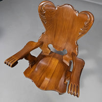 4 x grote eikenhouten klauwfauteuils jaren 60
 70x70x90cm