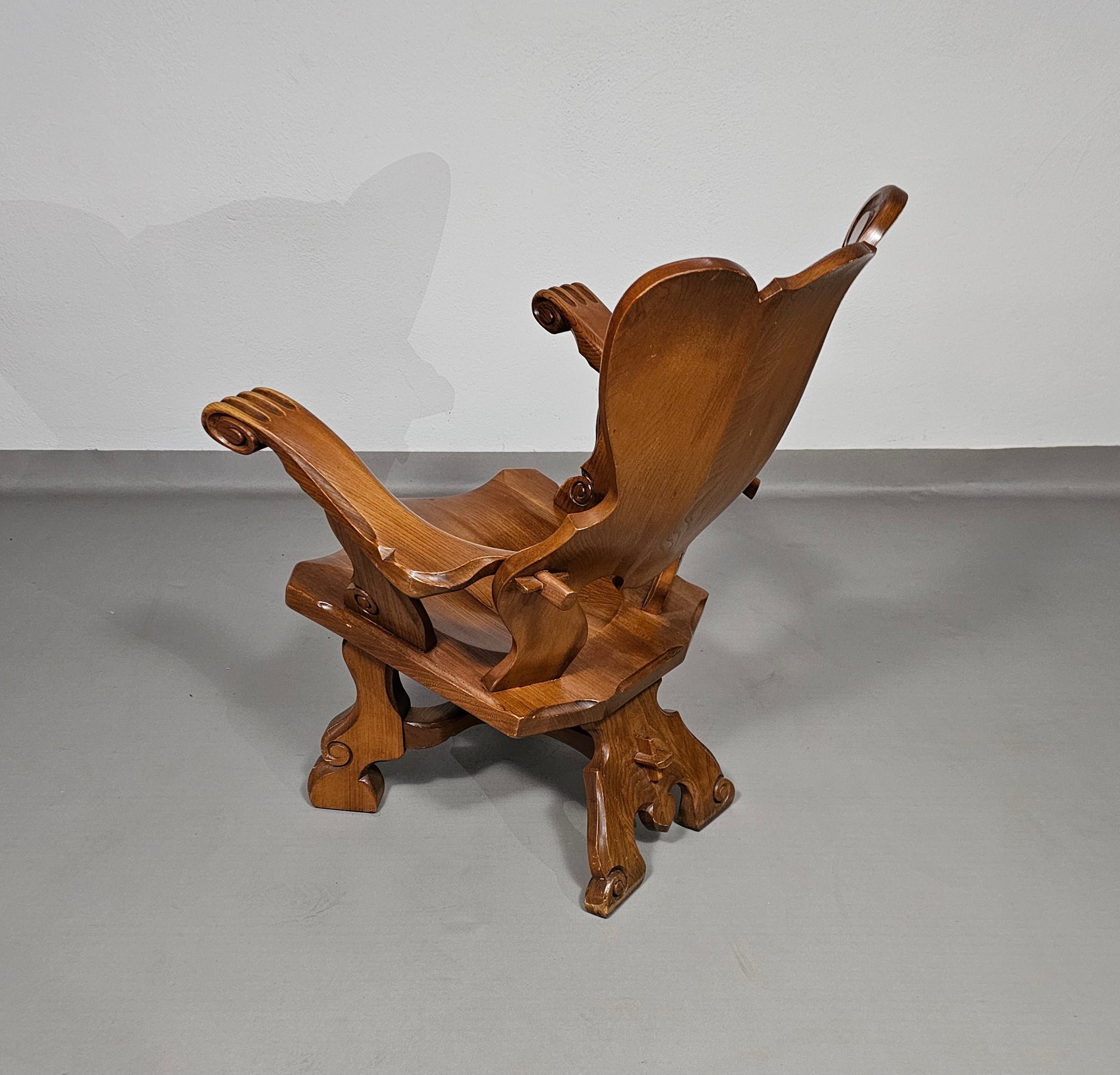 4 x grote eikenhouten klauwfauteuils jaren 60
 70x70x90cm