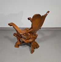 4 x grote eikenhouten klauwfauteuils jaren 60
 70x70x90cm