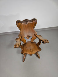 4 x grote eikenhouten klauwfauteuils jaren 60
 70x70x90cm