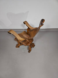 4 x grote eikenhouten klauwfauteuils jaren 60
 70x70x90cm